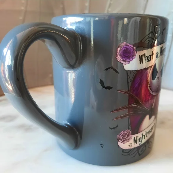 Disneys Tim Burton NBC Coffee Mug Gray Purple Jack Skellington 14oz - Picture 3 of 9